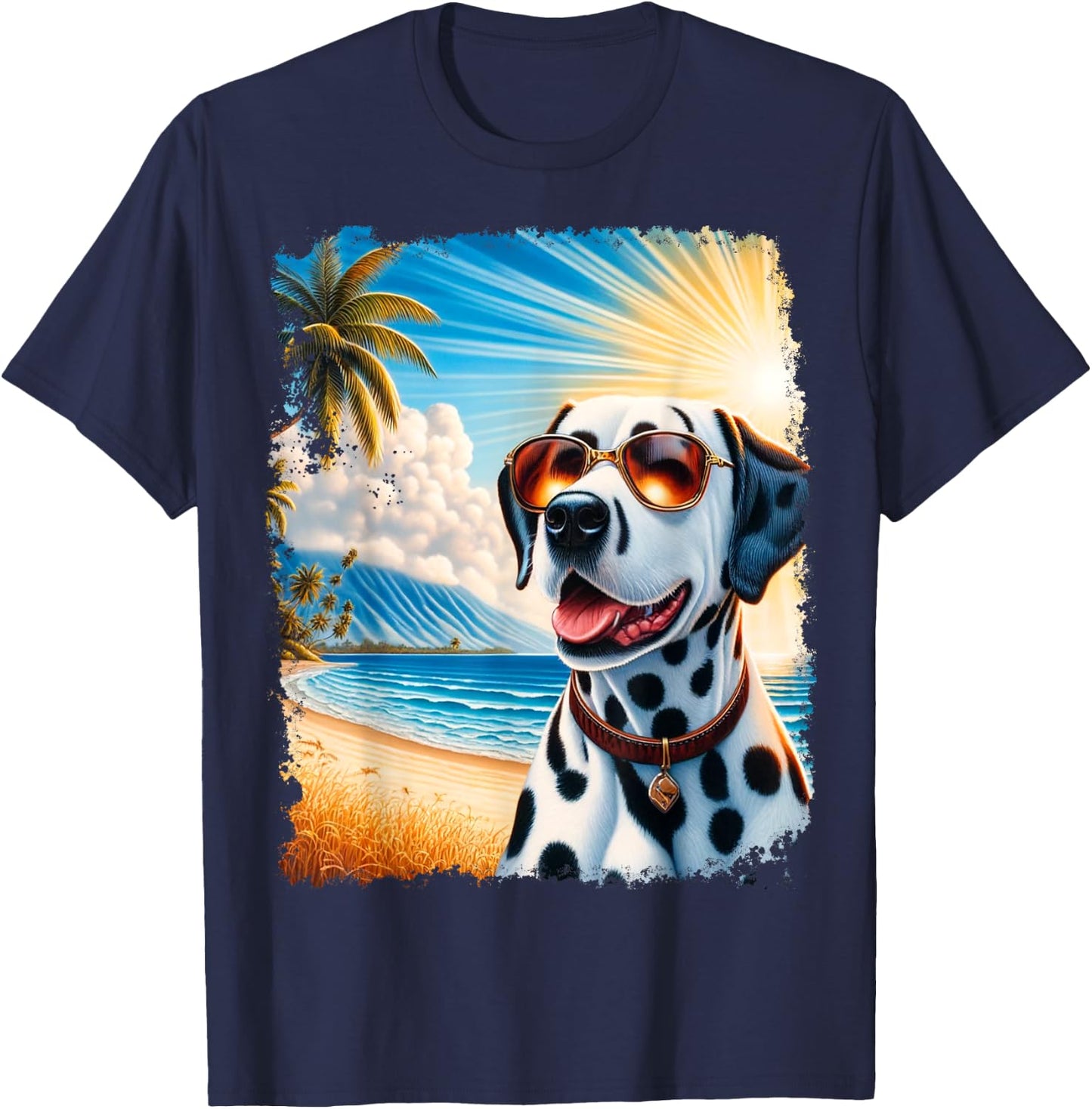 Dalmatian Hawaiian T-Shirt - T-Shirt | Navy