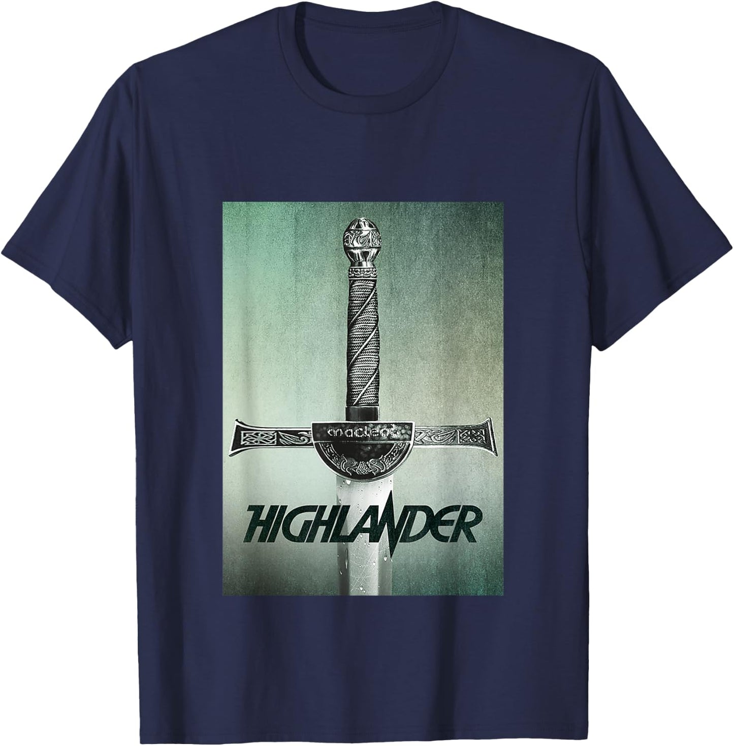 Highlander 1986 Macleod Broadsword T-Shirt - T-Shirt | Navy