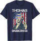 Thomas Drunkerson 4th July Thomas Jefferson Drinking Retro T-Shirt - T-Shirt | Navy