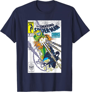 Marvel Spider-Man Chance Encounter Comic Book Cover T-Shirt - T-Shirt | Navy