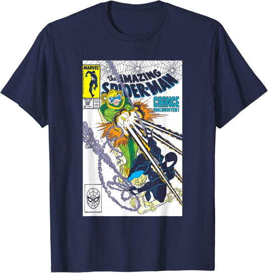 Marvel Spider-Man Chance Encounter Comic Book Cover T-Shirt - T-Shirt | Navy