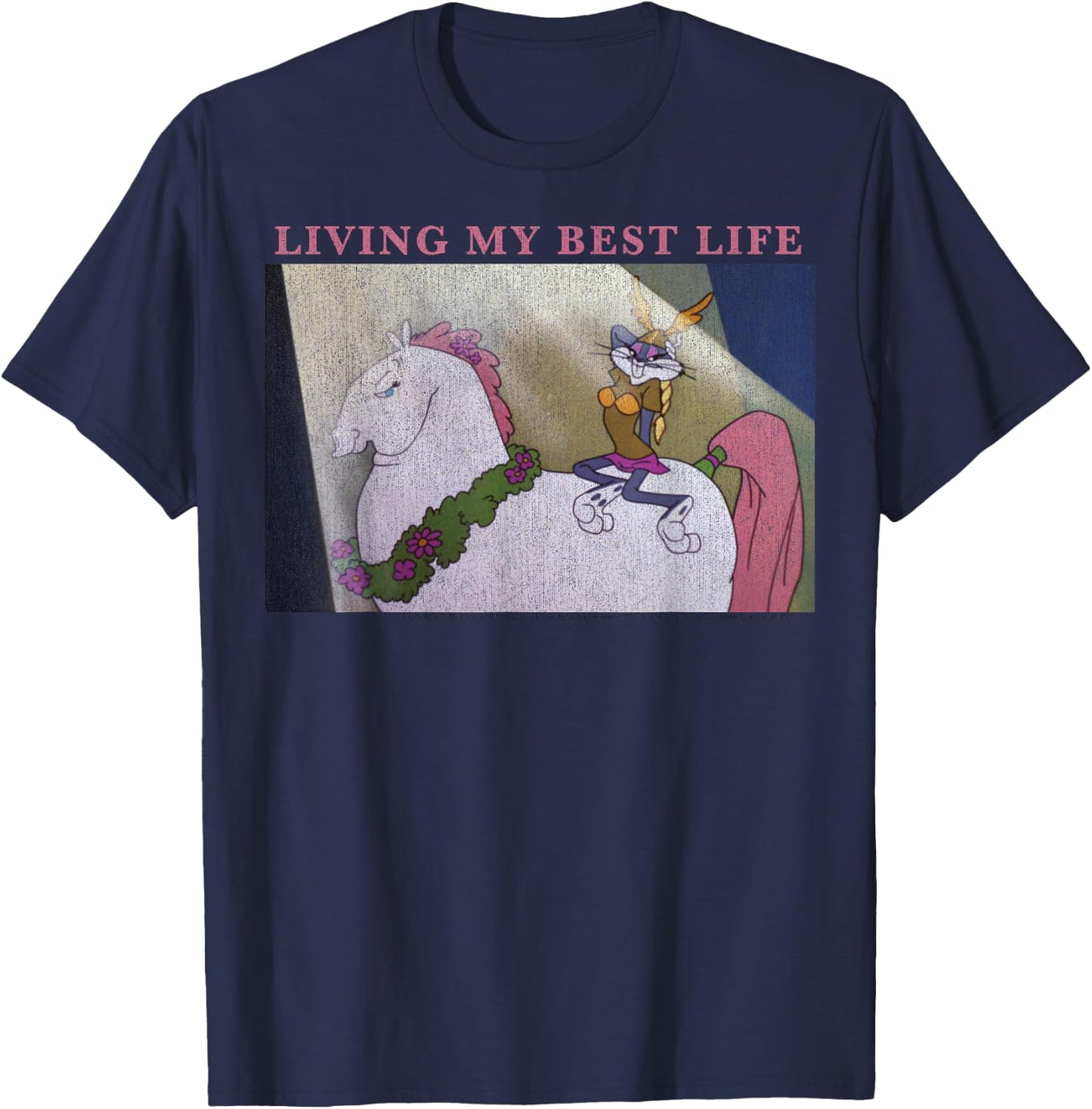 Looney Tunes Bugs Bunny Living My Best Life T-Shirt - T-Shirt | Navy