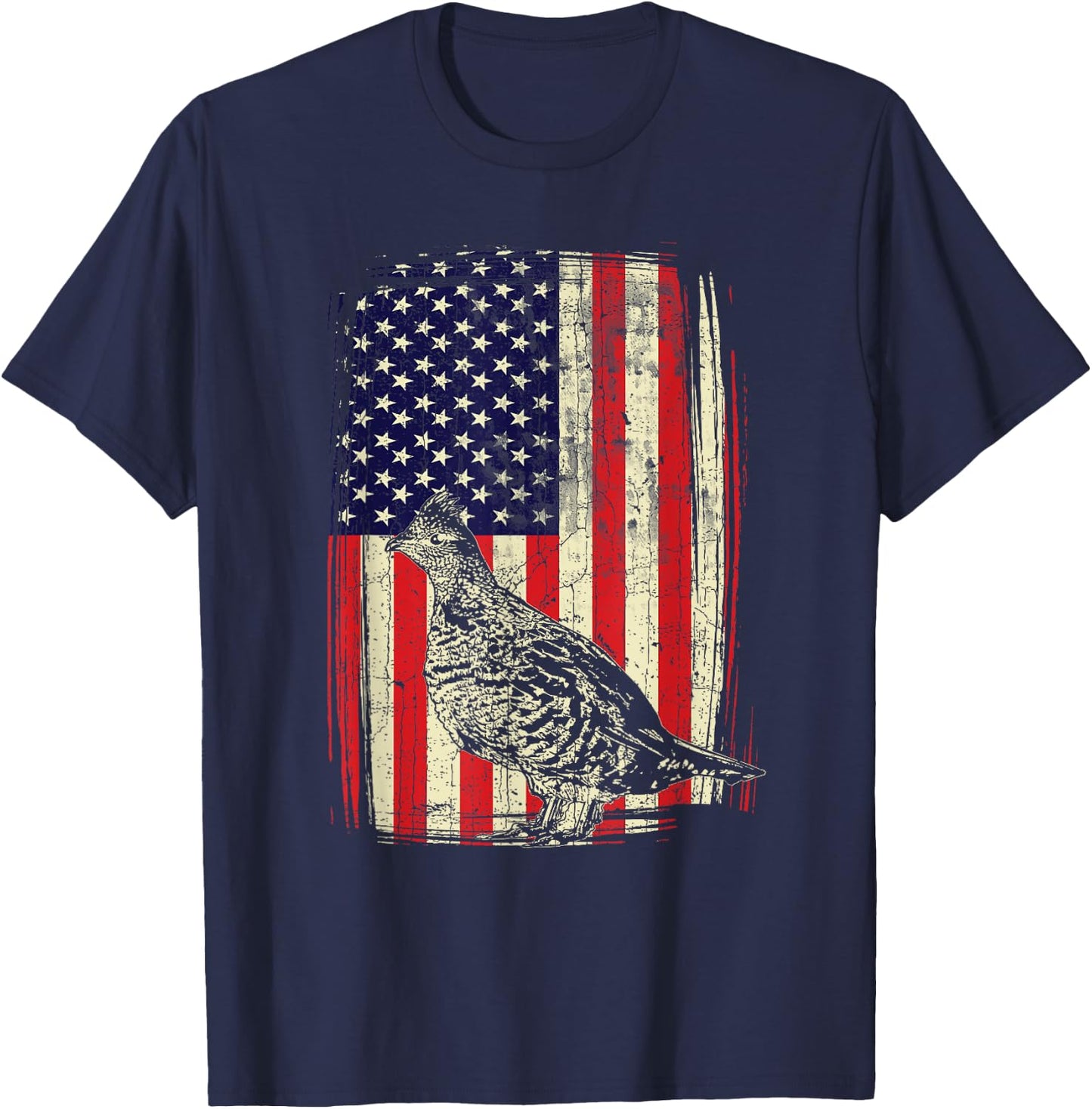 American Ruffed Grouse Bird Hunting Gift Bird Watch Hunter T-Shirt - T-Shirt | Navy