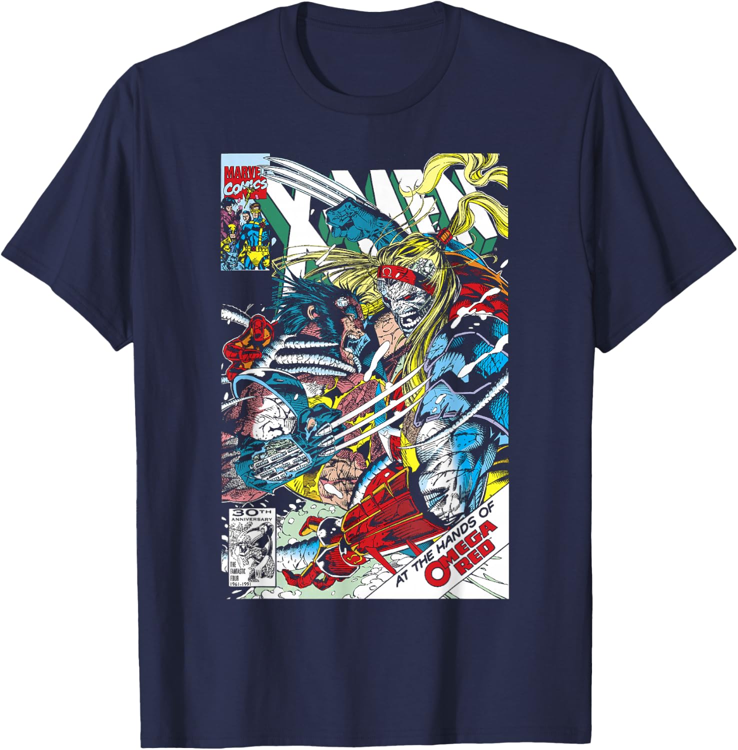 Marvel Omega Red Comic Book Cover Small T-Shirt - T-Shirt | Navy