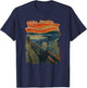 Cool illustration The Scream Famous Painting Distressed T-Shirt - T-Shirt | Navy