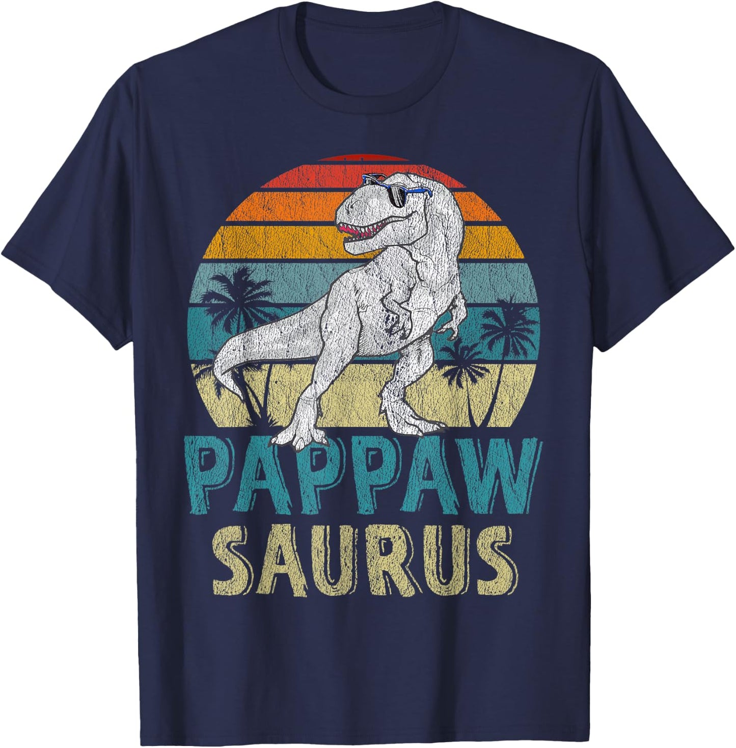 Pappawsaurus T Rex Dinosaur Pappaw Saurus Family Matching T-Shirt - T-Shirt | Navy