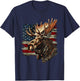 Moose Patriotic 4th Of July USA American Flag T-Shirt - T-Shirt | Navy