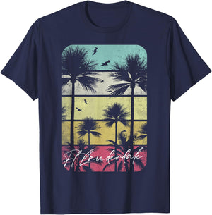 Ft. Fort Lauderdale Florida Retro Vintage Beach Surf Surfing Men Women Kids T-Shirt - T-Shirt | Navy