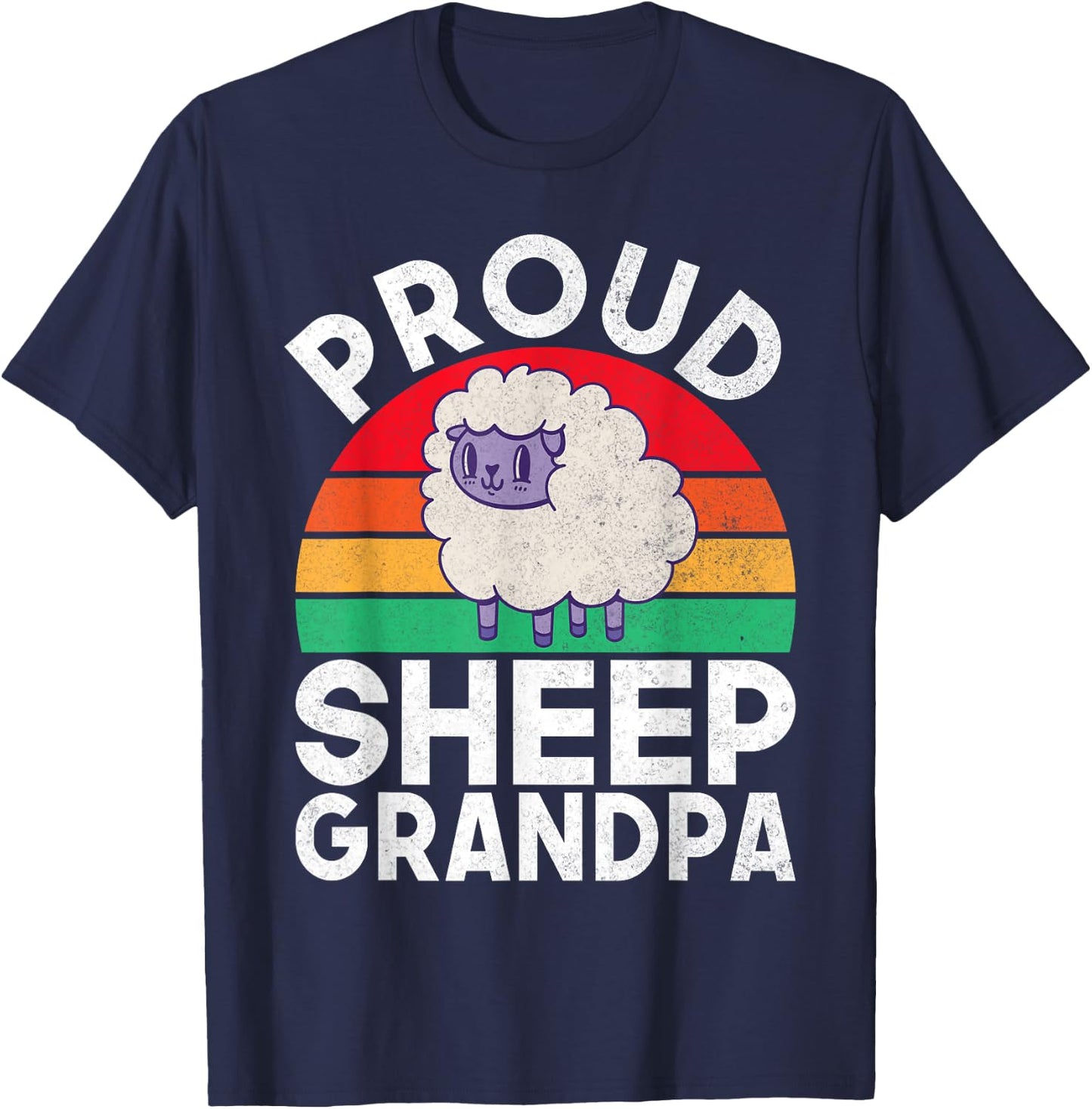 Proud Sheep Grandpa Sheep T-Shirt - T-Shirt | Navy