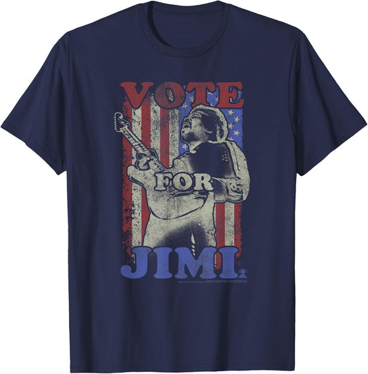 Jimi Hendrix Official Guitar Flag Vote for Jimi T-Shirt - T-Shirt | Navy