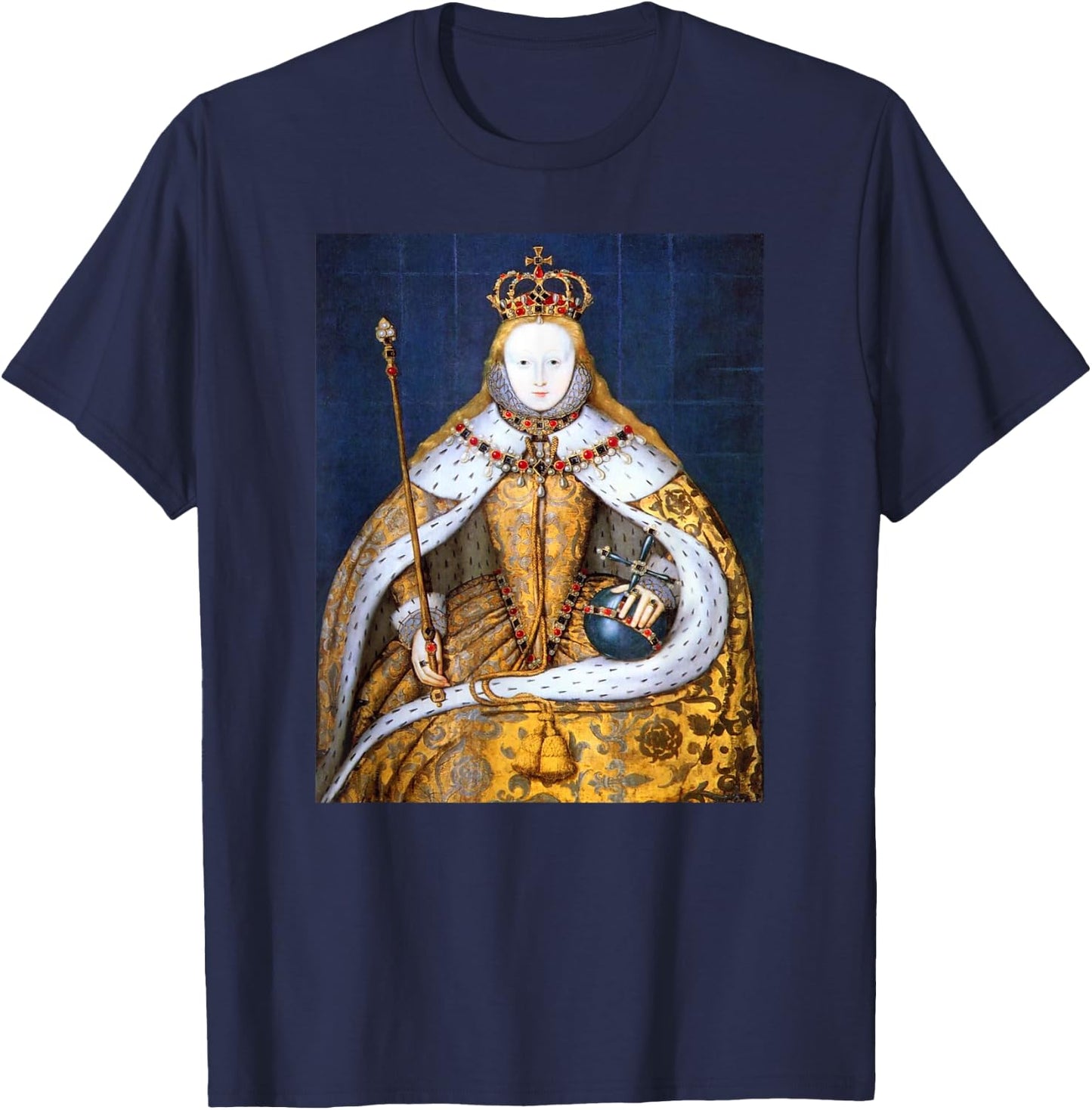 Elizabeth I In Coronation Robe T-Shirt - T-Shirt | Navy