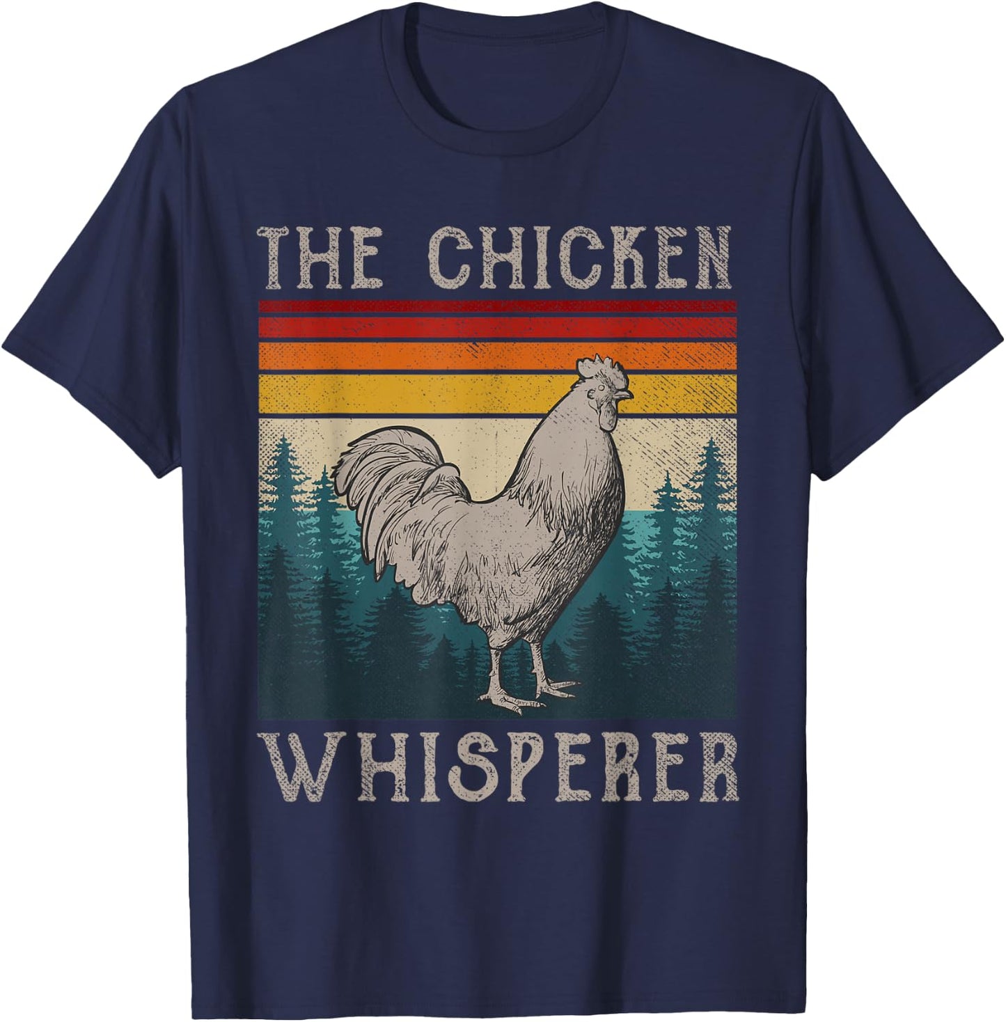 Chicken Whisperer Shirt Vintage Retro Chicken Farmer T-Shirt - T-Shirt | Navy