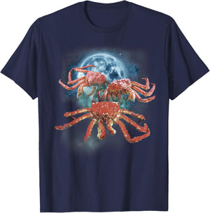 Funny King Crab Shirt - Crab Shirt - Howling at the Moon T-Shirt - T-Shirt | Navy
