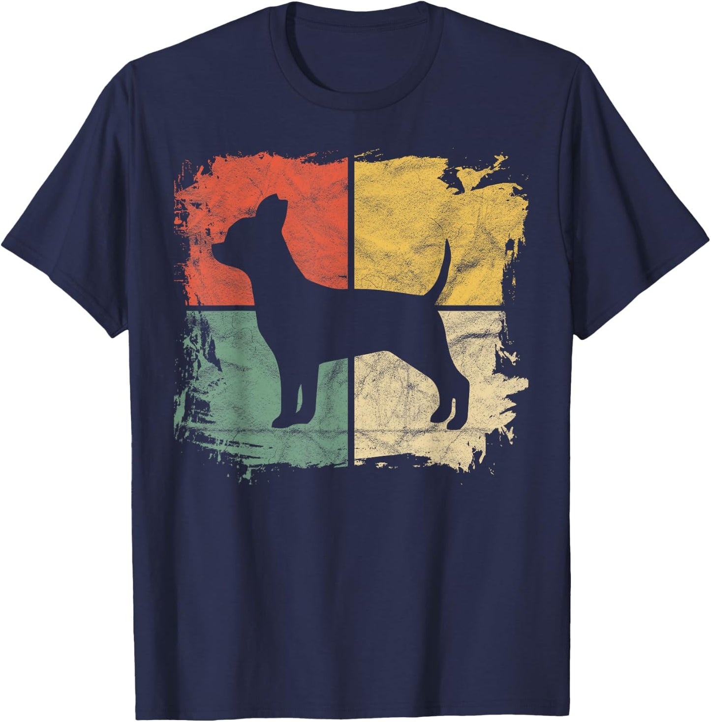 Square Retro Chihuahua Owner Gift Dog Parent Dad Chi-chi Mom T-Shirt - T-Shirt | Navy