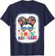 Peace Out 3rd Grade Messy Bun Girls Last Day Of School T-Shirt - T-Shirt | Navy