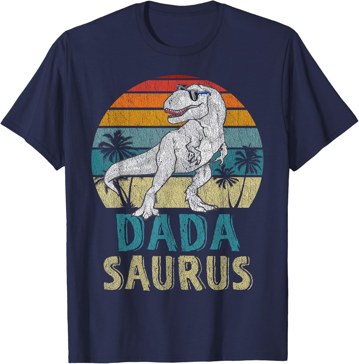 Dadasaurus T Rex Dinosaur Dada Saurus Family Matching T-Shirt - T-Shirt | Navy
