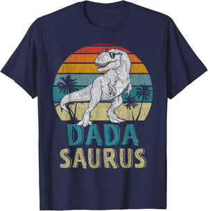 Dadasaurus T Rex Dinosaur Dada Saurus Family Matching T-Shirt - T-Shirt | Navy