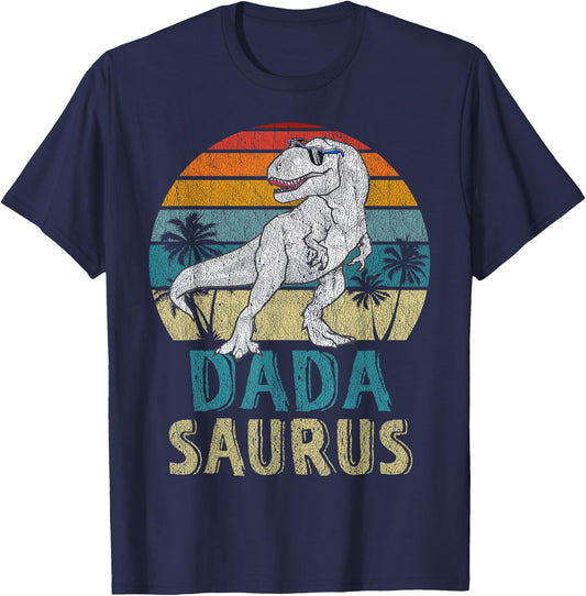 Dadasaurus T Rex Dinosaur Dada Saurus Family Matching T-Shirt - T-Shirt | Navy