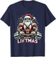 Muscle Santa Bodybuilder Merry Liftmas Gym Christmas Workout T-Shirt - T-Shirt | Navy