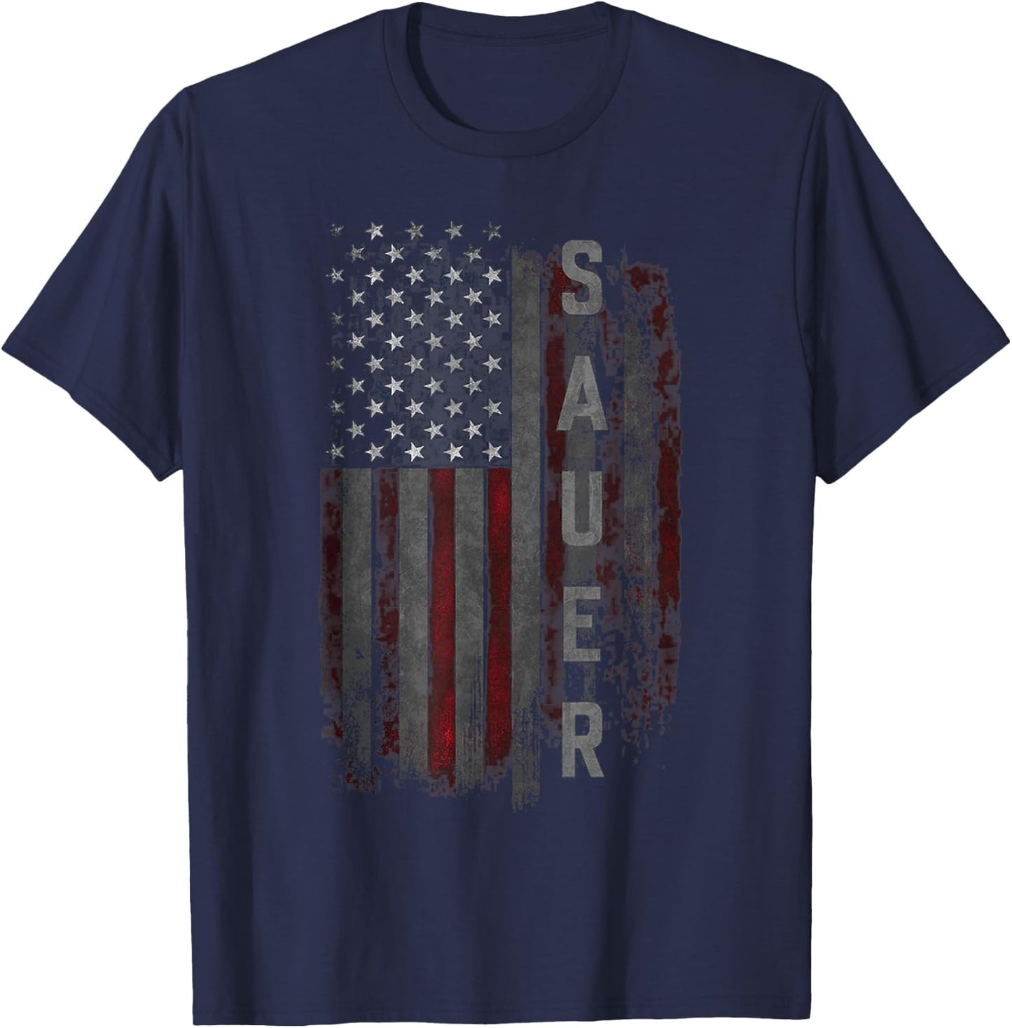 SAUER Family American Flag T-Shirt - T-Shirt | Navy