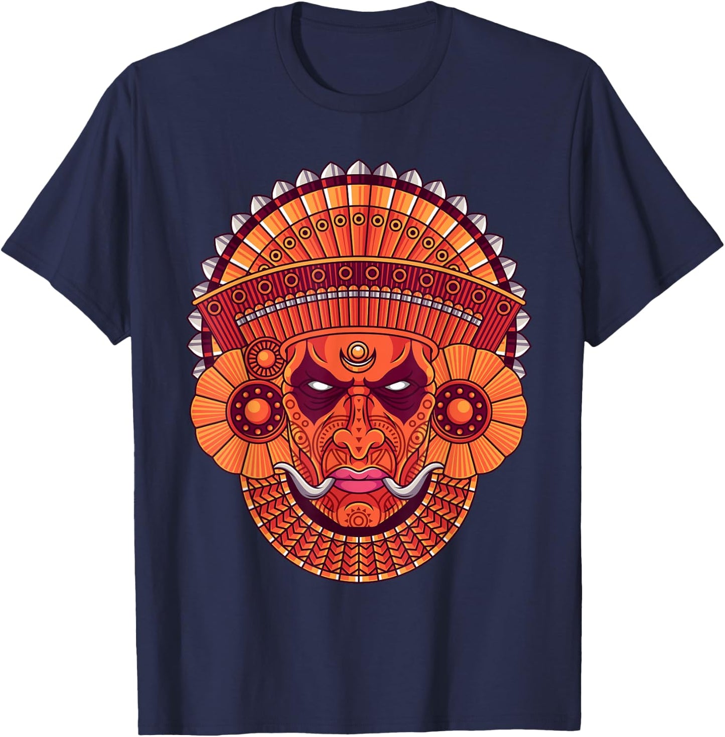 Theyyam Kolam Muggu Indian Kerala T-Shirt - T-Shirt | Navy