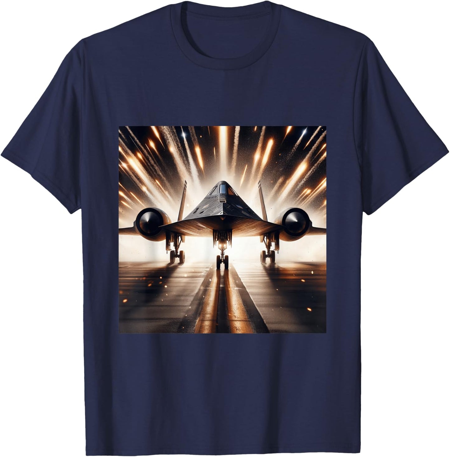 SR 71 Blackbird Fighter Jet Military Aircraft T-Shirt - T-Shirt | Navy