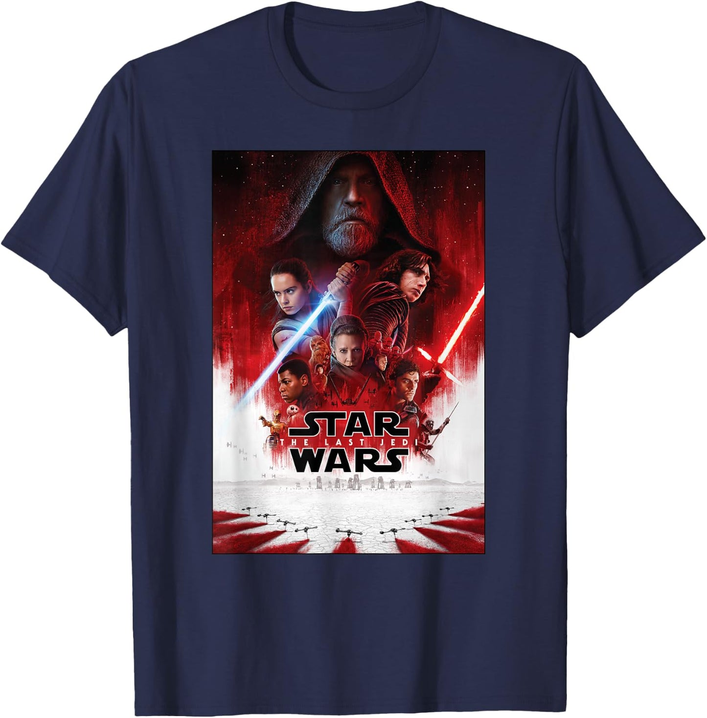 Star Wars The Last Jedi Movie Poster T-Shirt - T-Shirt | Navy