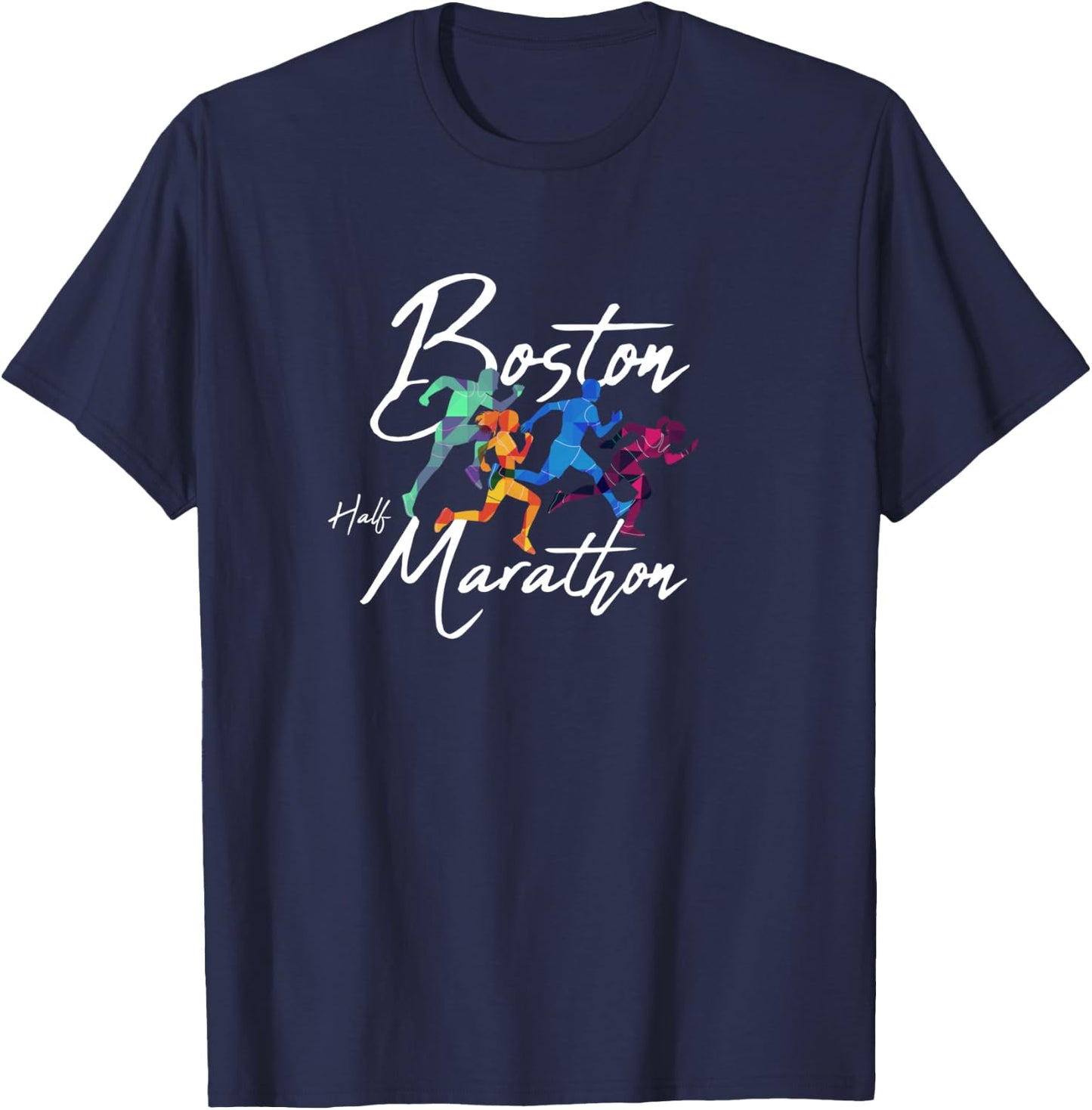 Half marathon Boston women and men runners T-Shirt - T-Shirt | Navy