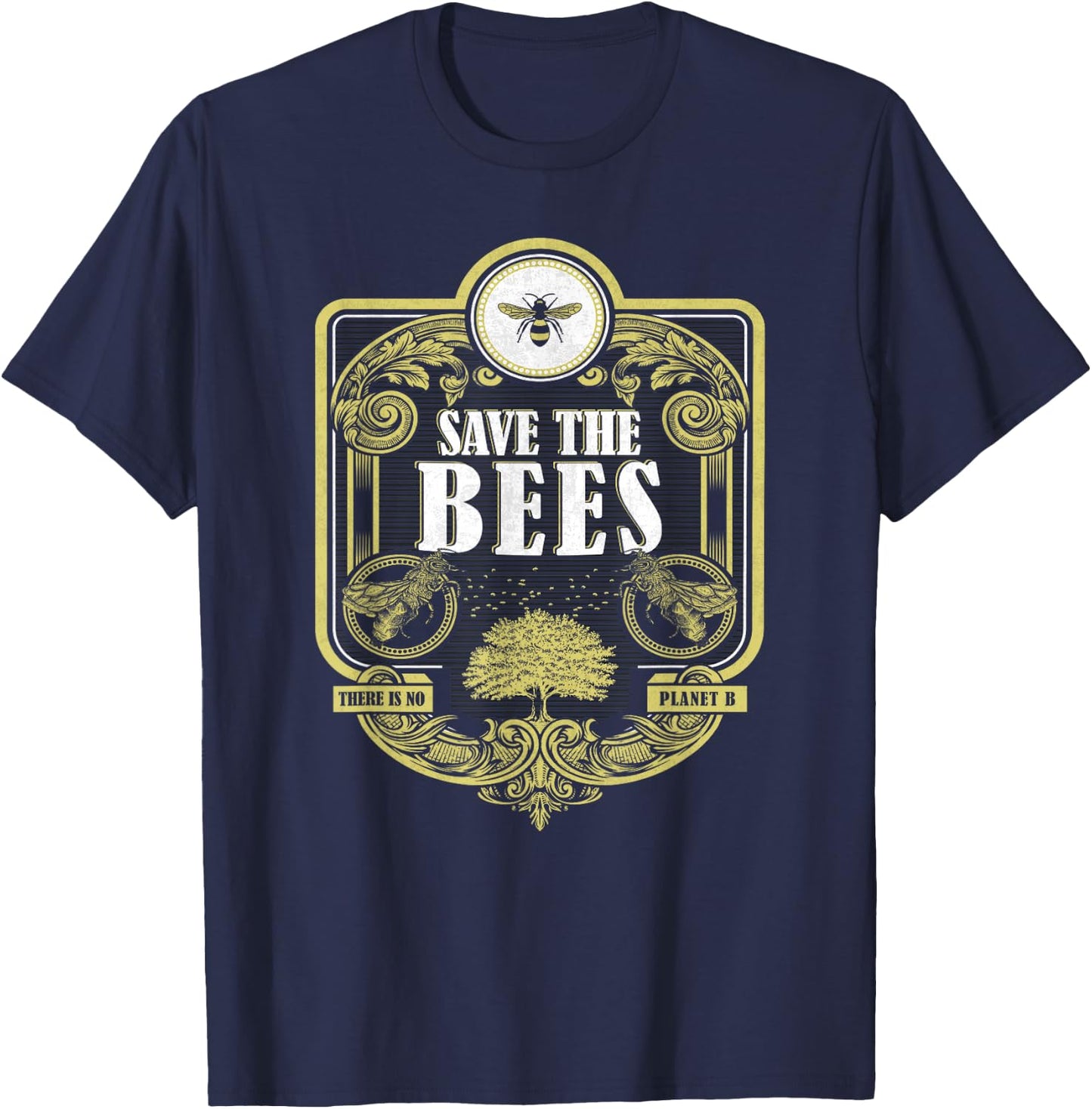 Save the Bees Honeybee Lovers and Beekeepers T-Shirt - T-Shirt | Navy
