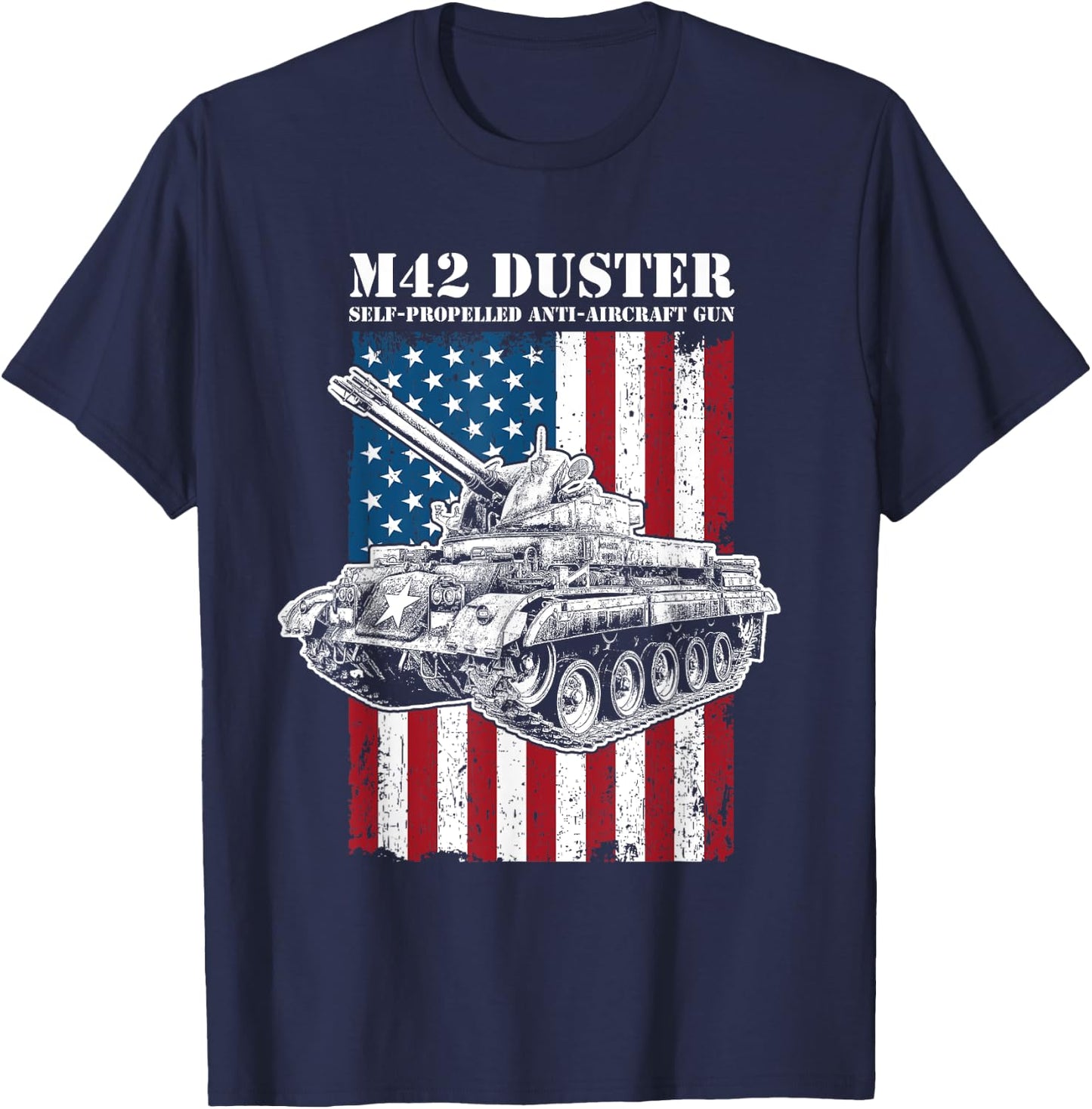 M42 Duster Self-Propelled Anti-Aircraft Gun T-Shirt - T-Shirt | Navy