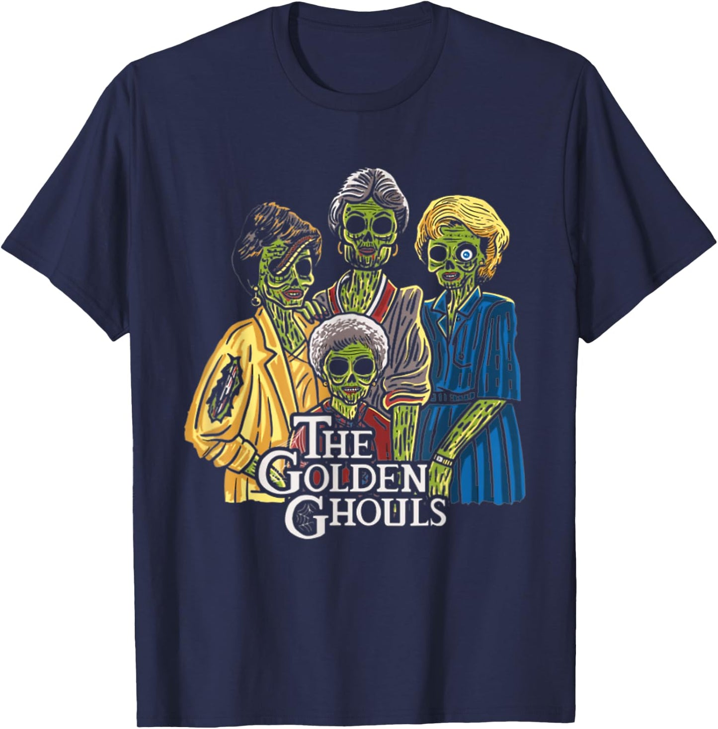 Vintage The Golden Ghouls Funny Gift Women Halloween T-Shirt - T-Shirt | Navy