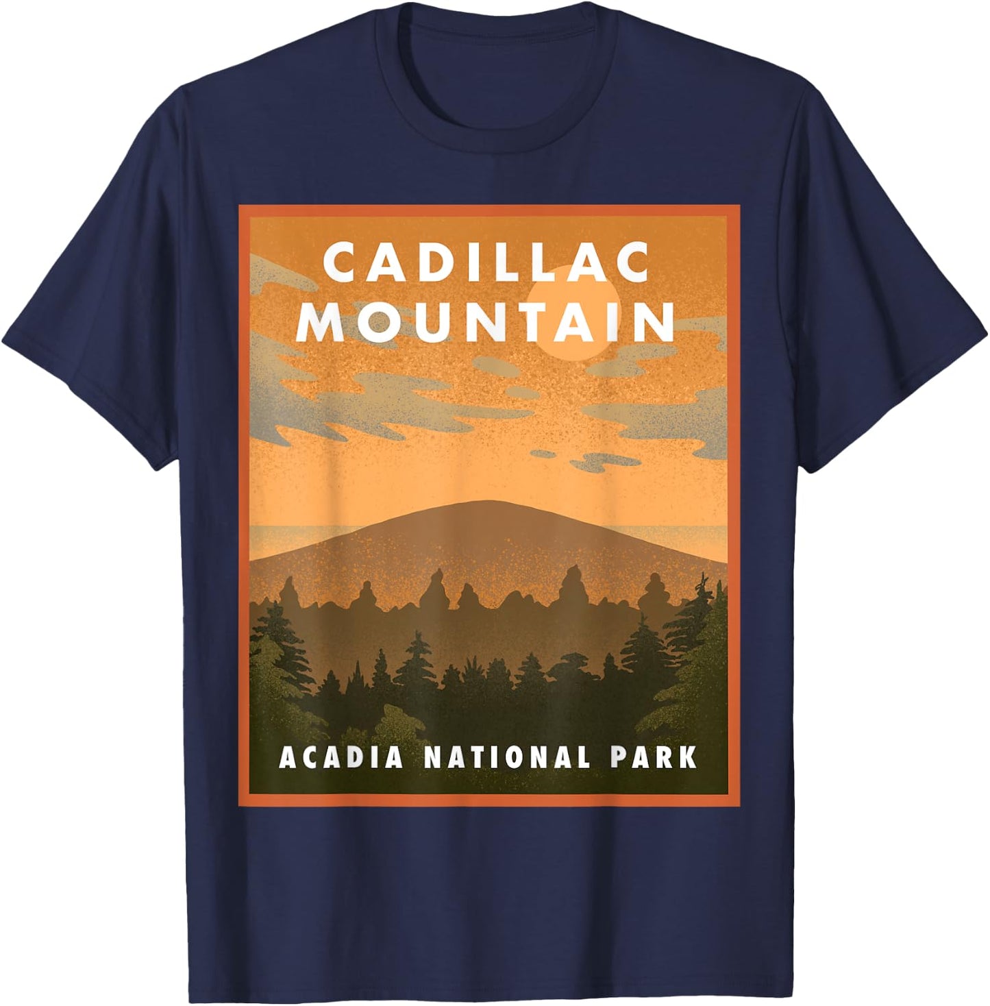Cadillac Mountain Acadia National Park T-Shirt - T-Shirt | Navy