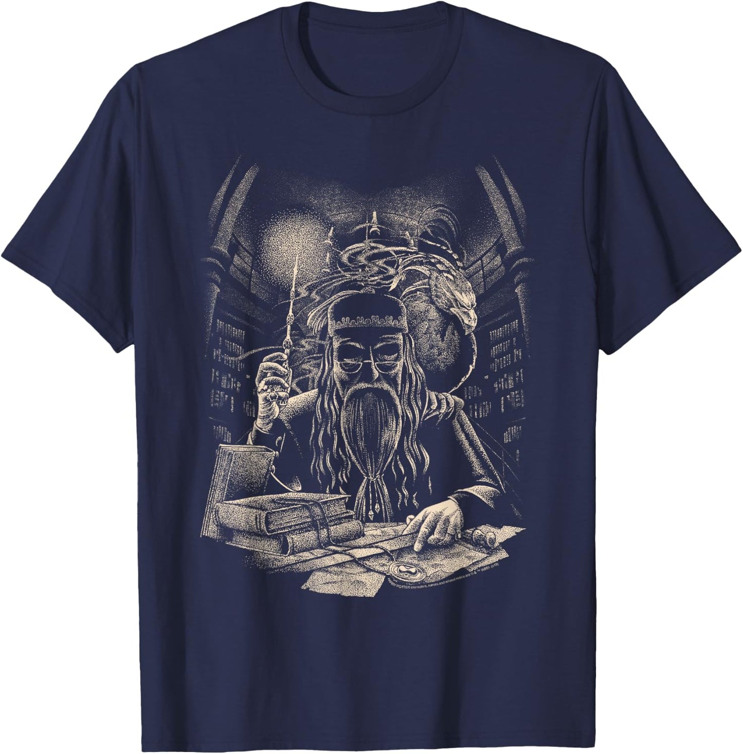 Harry Potter Dumbledore Vintage Sketched Portrait T-Shirt - T-Shirt | Navy