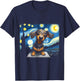 Funny Dachshunds Sausage Dogs in a Starry Night T-Shirt - T-Shirt | Navy