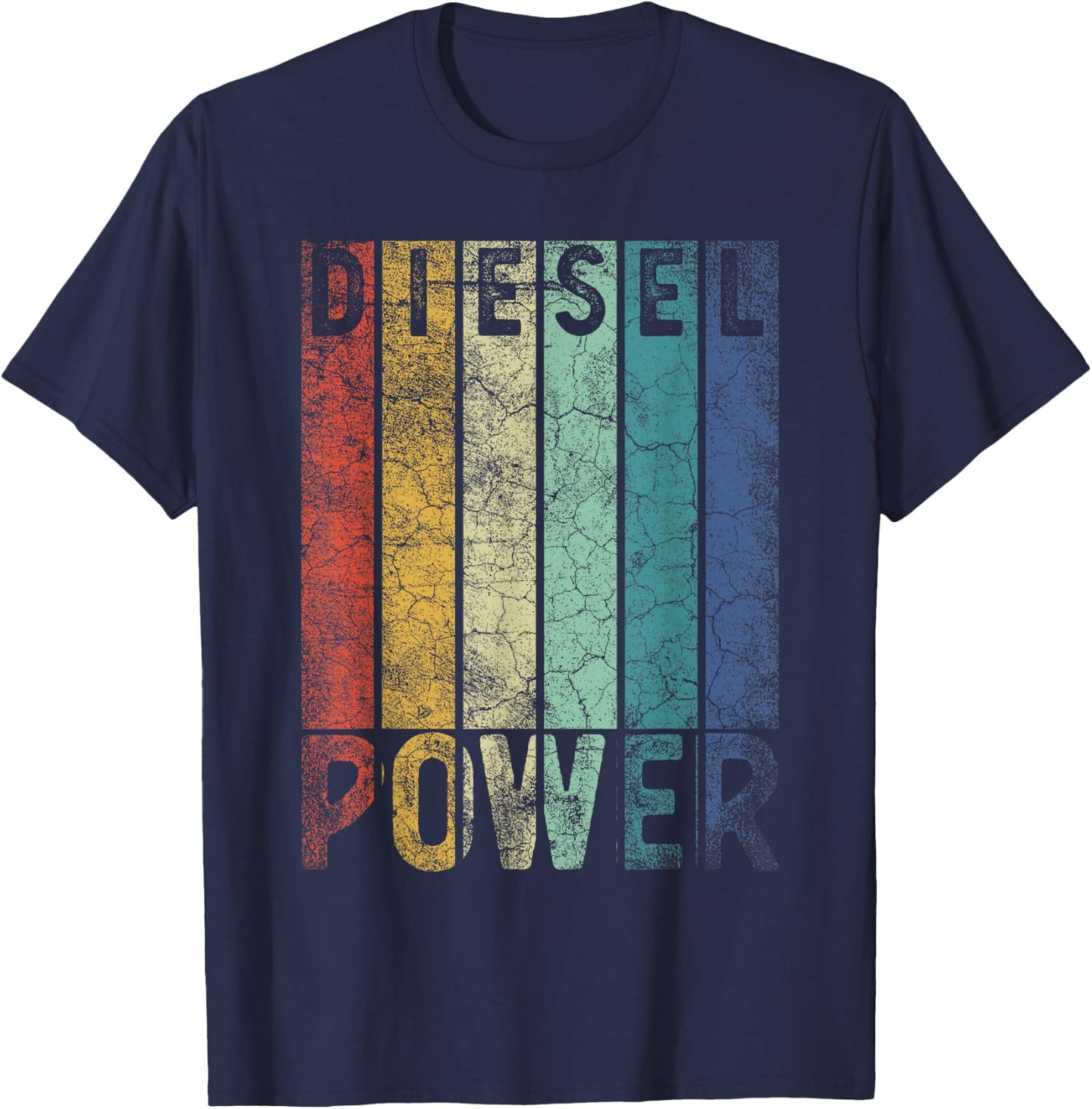 Vintage Diesel Power Funny Gift Car Mechanic Smoke Truck T-Shirt - T-Shirt | Navy
