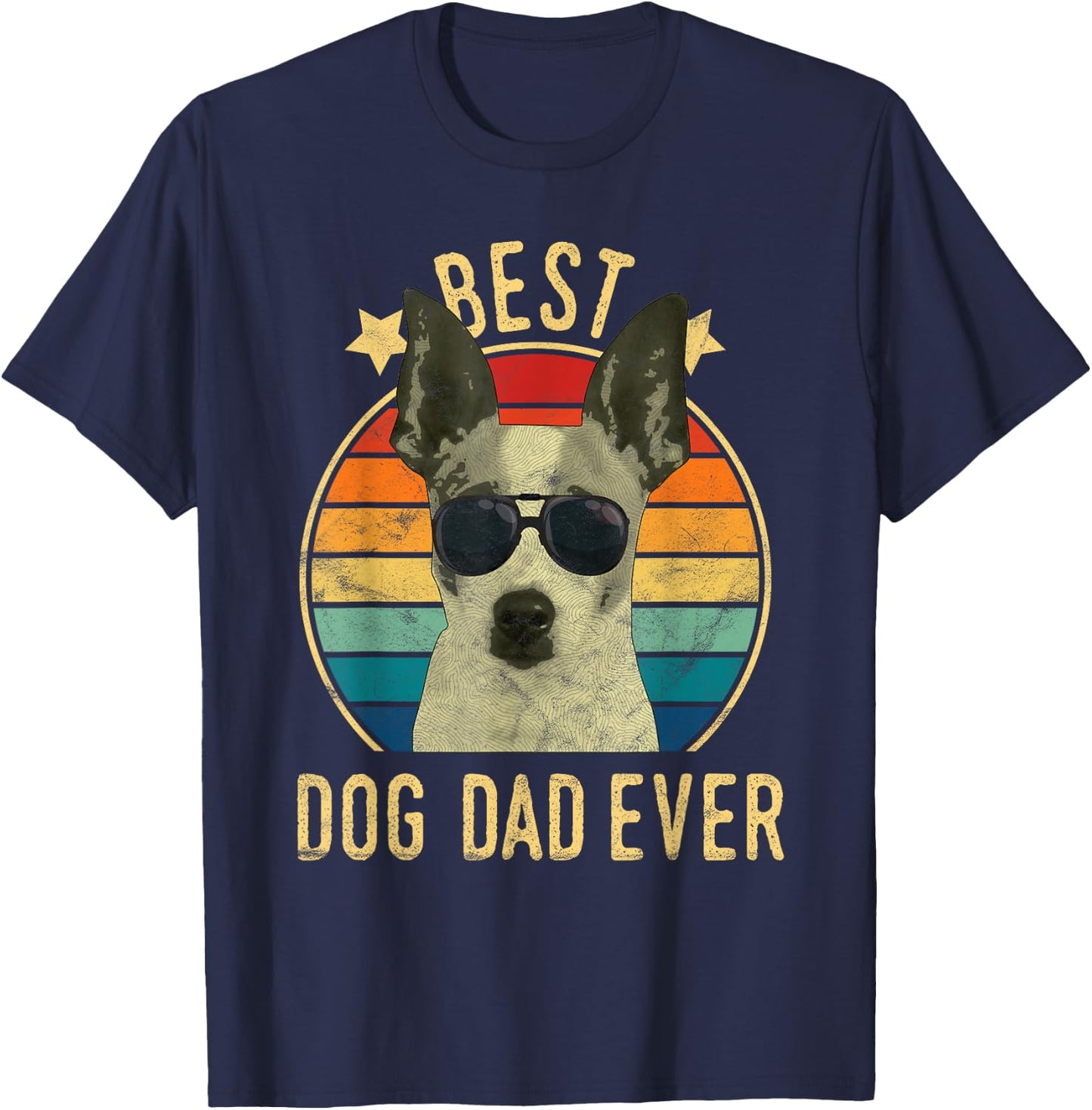 Best Dog Dad Ever Rat Terrier Father's Day Gift T-Shirt - T-Shirt | Navy