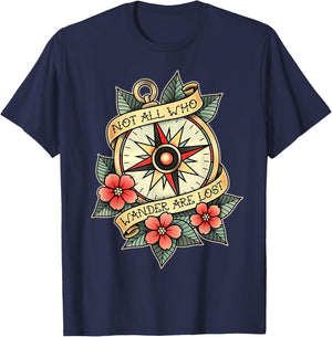 Not All Who Wander are Lost T-Shirt - T-Shirt | Navy