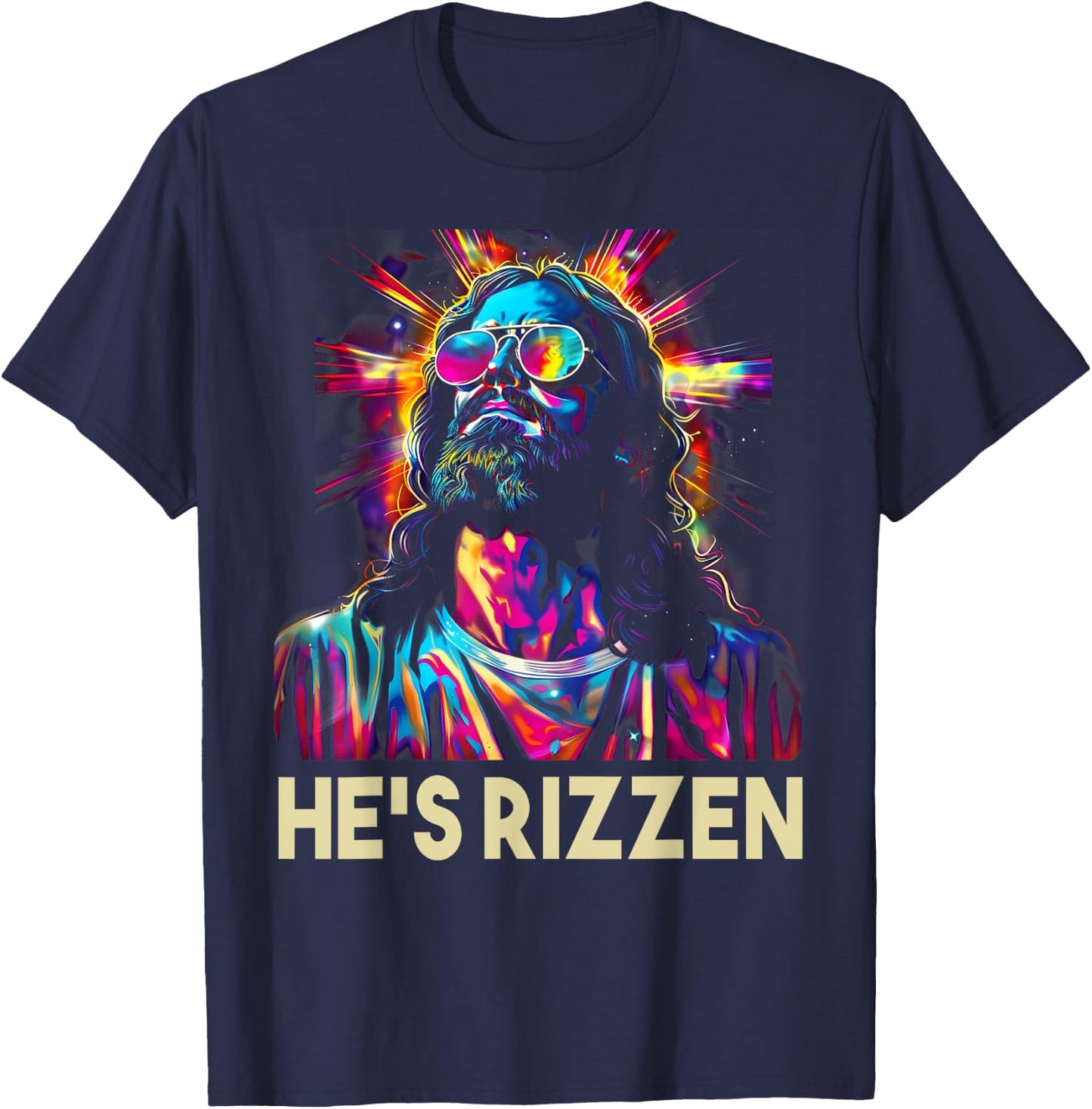 Jesus Is Rizzen He Is Rizzen T-Shirt - T-Shirt | Navy