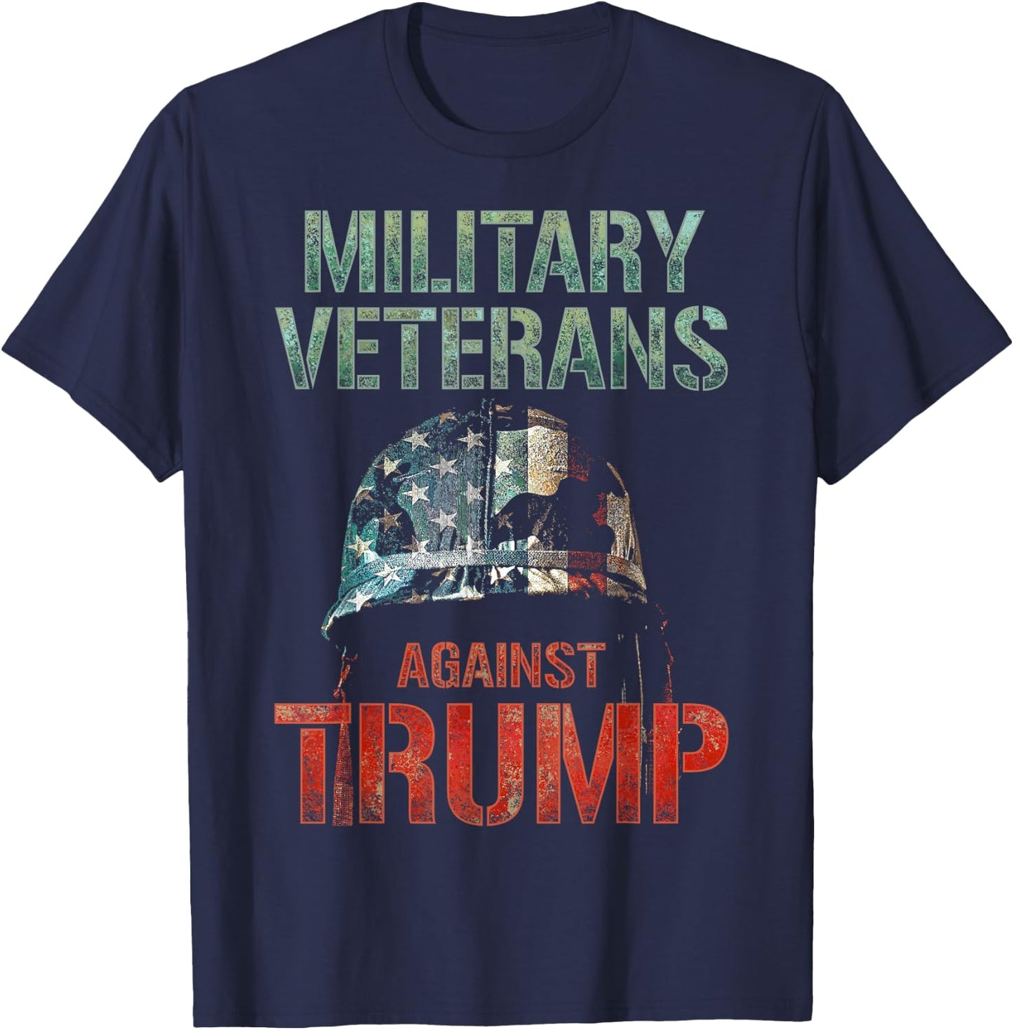 Military Veterans Against Trump 2020 Conflict USA Election T-Shirt - T-Shirt | Navy