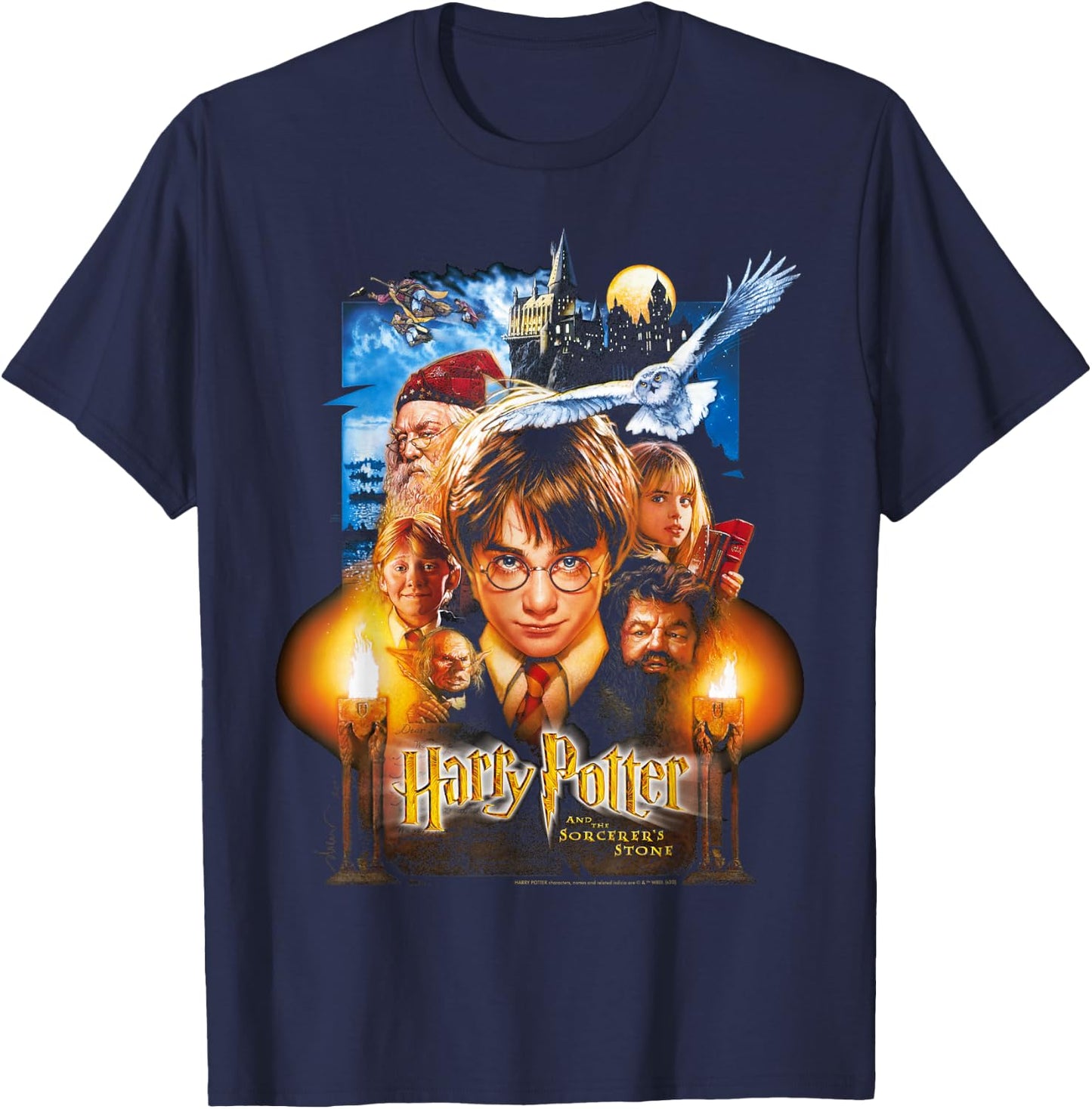 Harry Potter And The Sorcerer's Stone Poster T-Shirt - T-Shirt | Navy