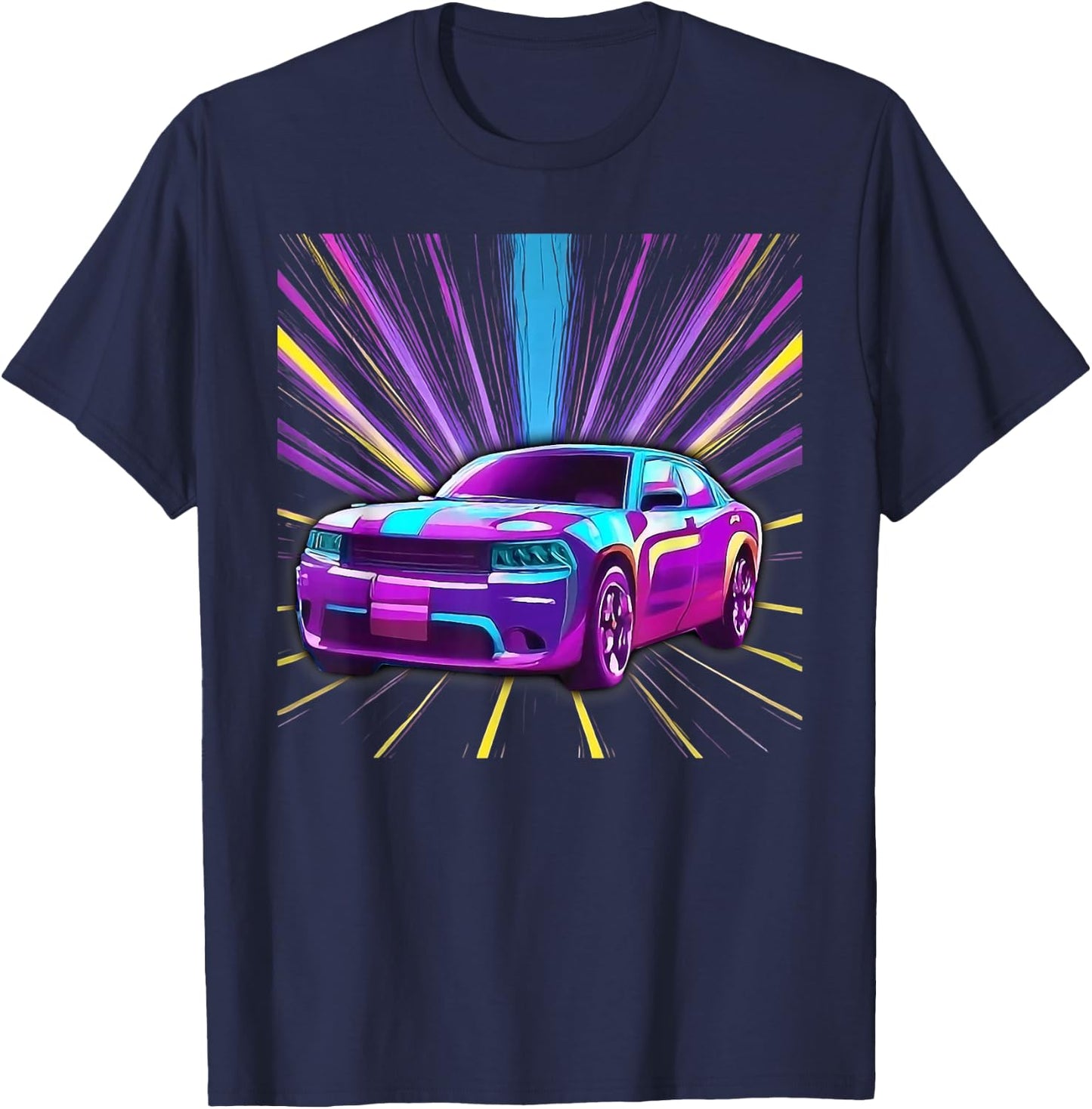 Cool Purple Muscle Car Exotic Race Sports Racing Graphic T-Shirt - T-Shirt | Navy