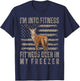 I'm Into Fitness Fitness Deer In My Freezer USA Camo Flag T-Shirt - T-Shirt | Navy