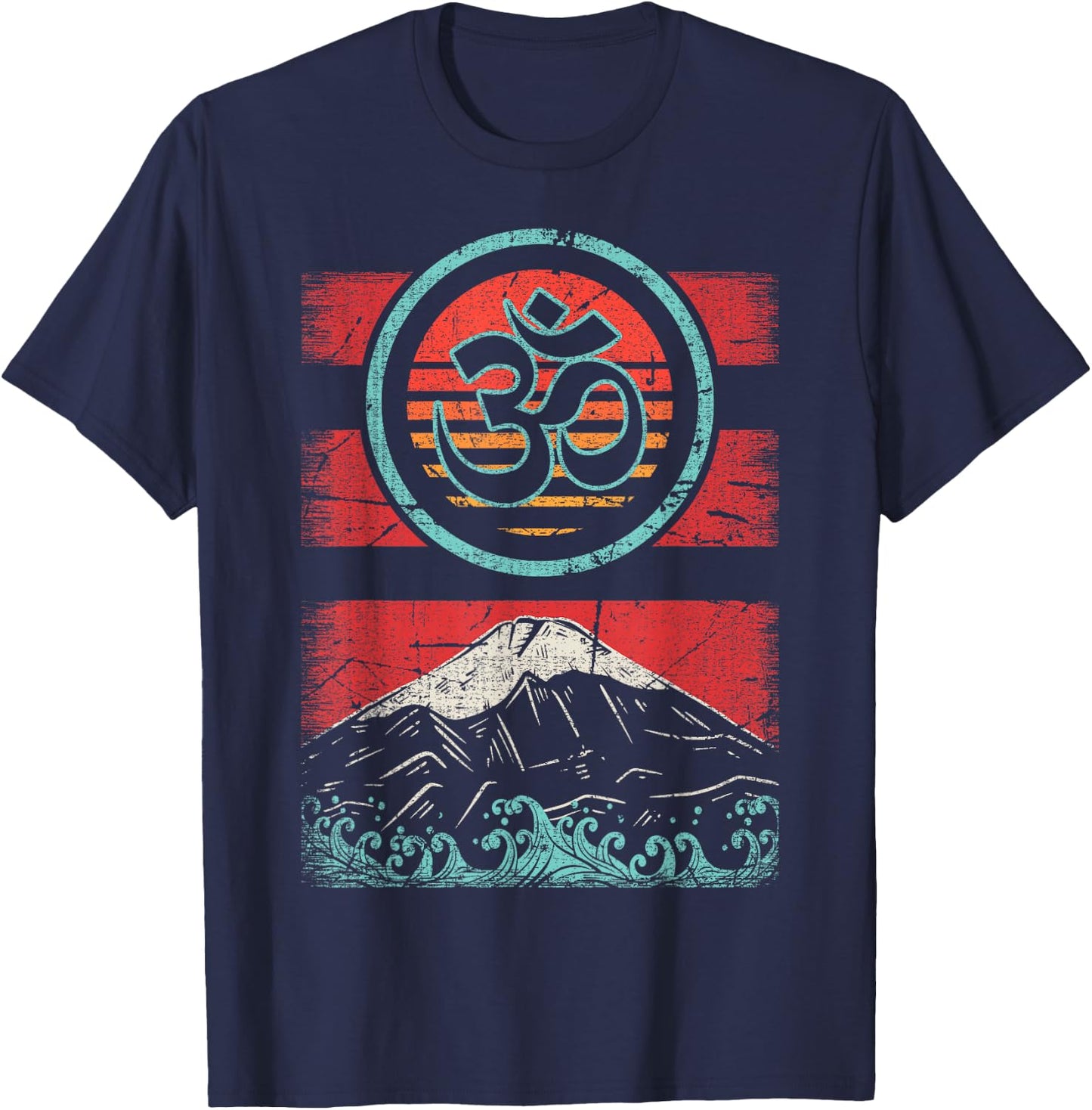 Om Ohm Symbol Retro Vintage 80s Style Meditation Yoga Gift T-Shirt - T-Shirt | Navy