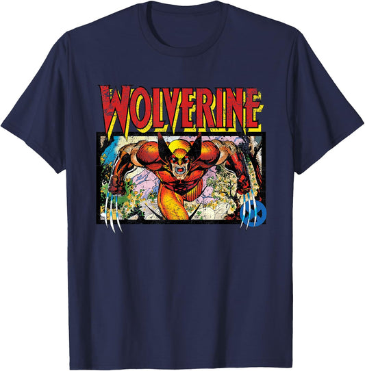 Marvel X-Men Retro Wolverine 90s T-Shirt - T-Shirt | Navy