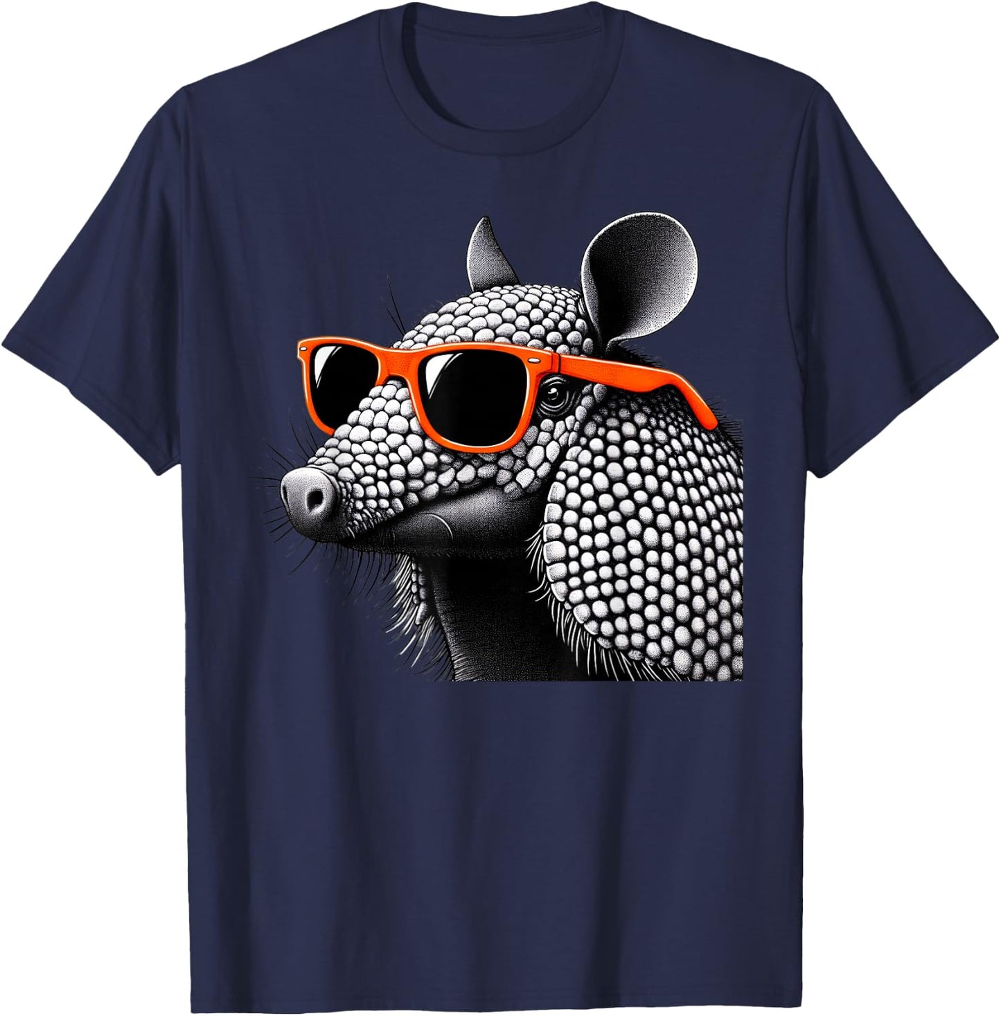 Cool Armadillo Wearing Sunglasses Graphic Art T-Shirt - T-Shirt | Navy