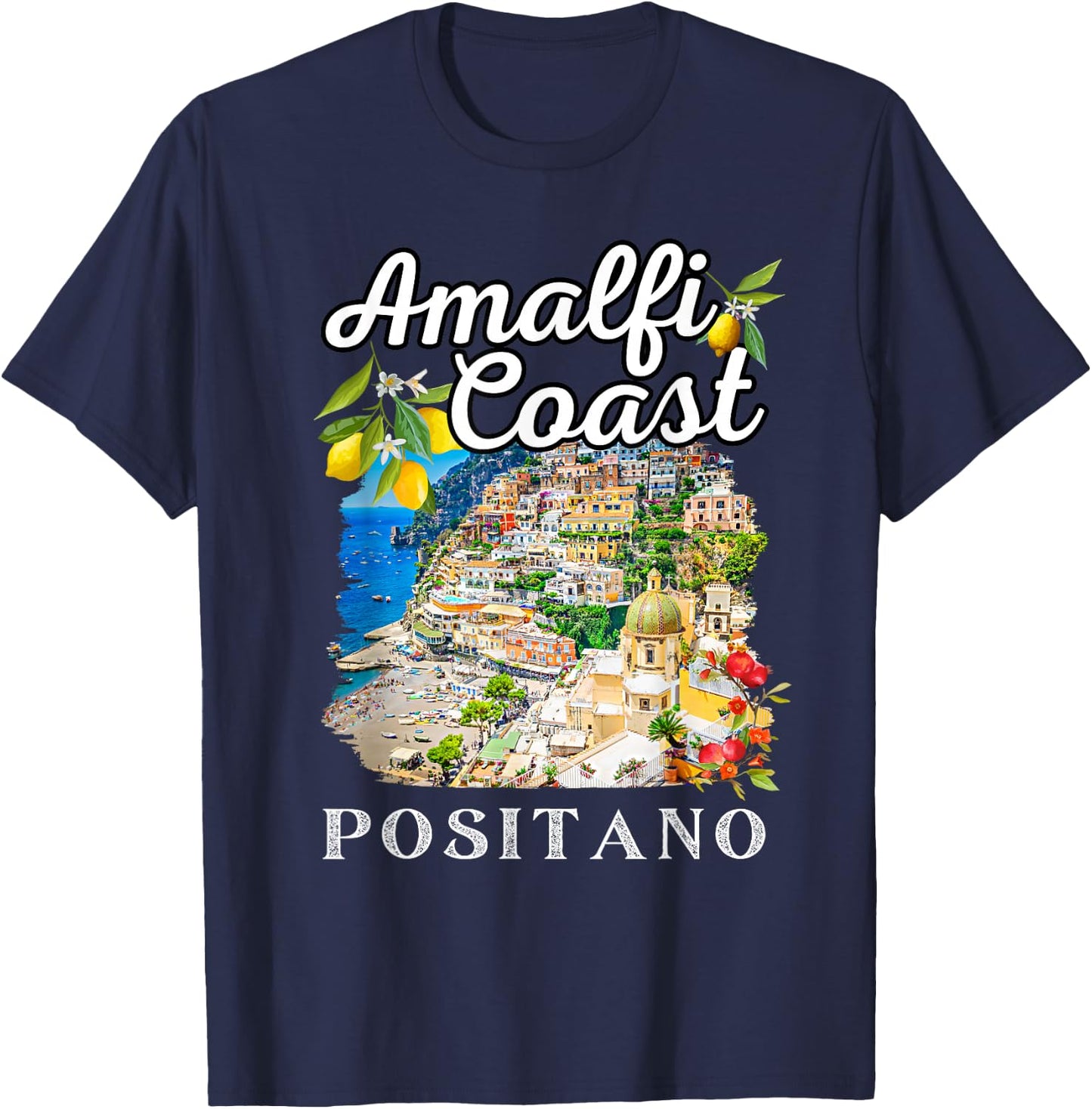 Italy Positano Amalfi Coast Positano T-Shirt - T-Shirt | Navy