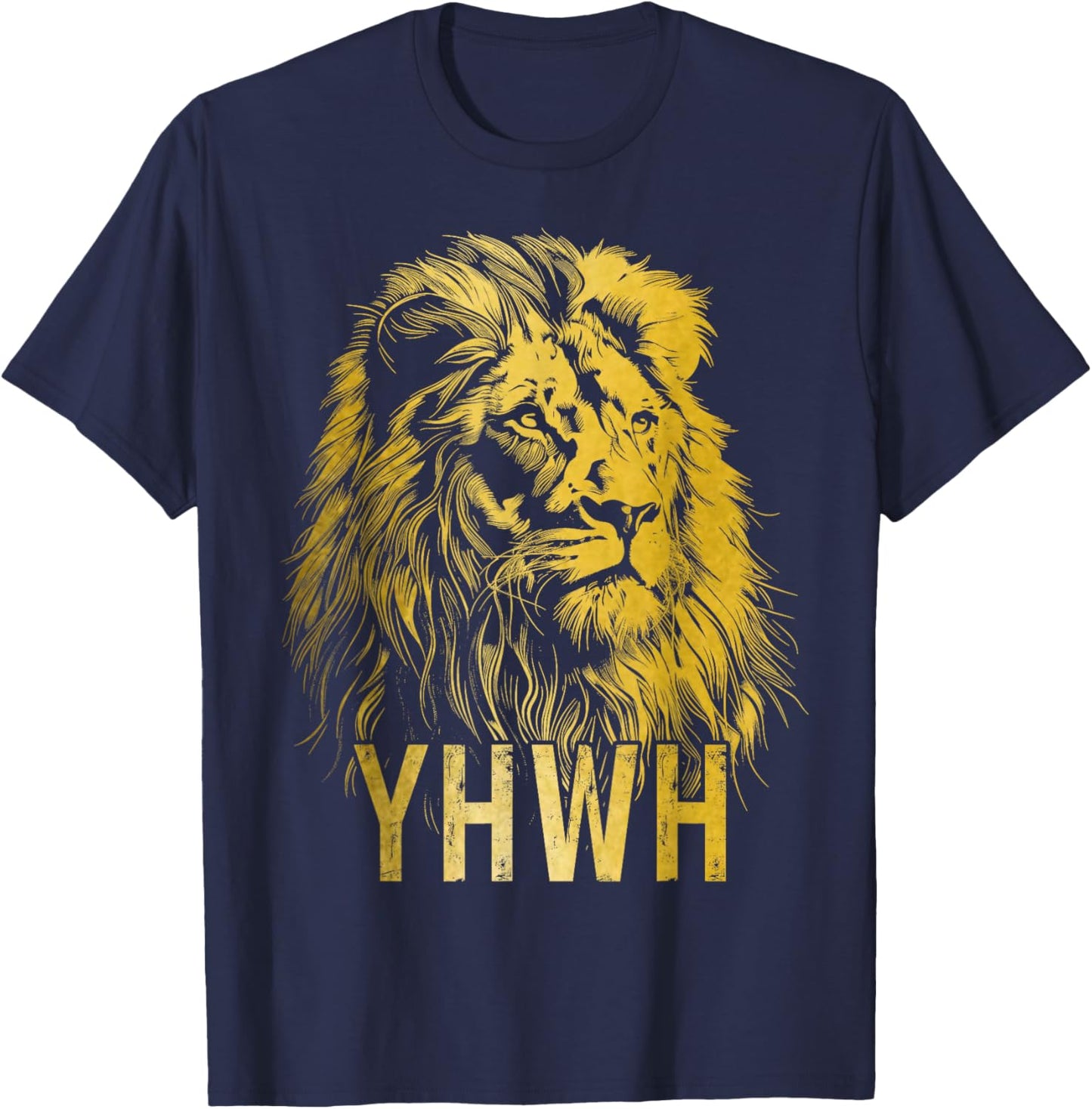 YHWH Hebrew Israelite Lion Of Judah Tribe Jew Jewish Yahweh T-Shirt - T-Shirt | Navy