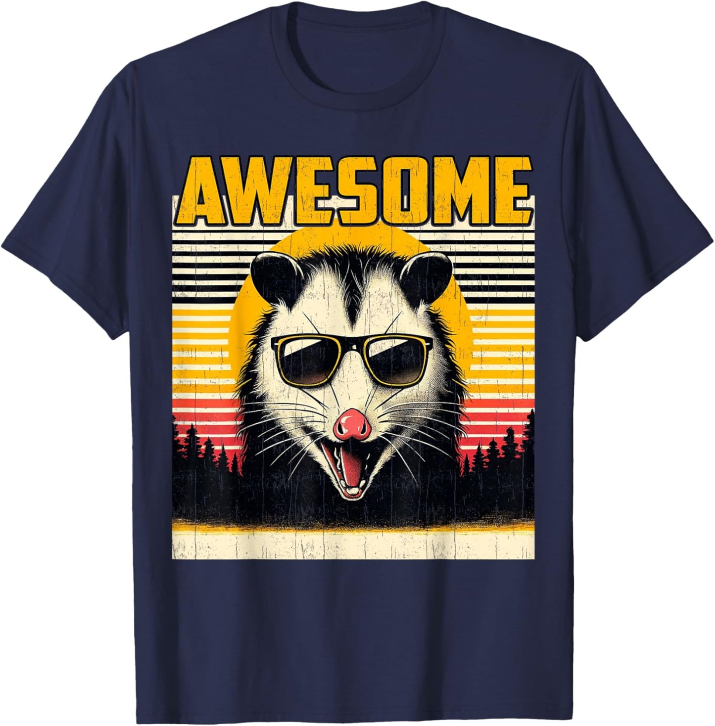 Men Possum Opossum Funny Trash Animal Vintage Lover Awesome T-Shirt - T-Shirt | Navy