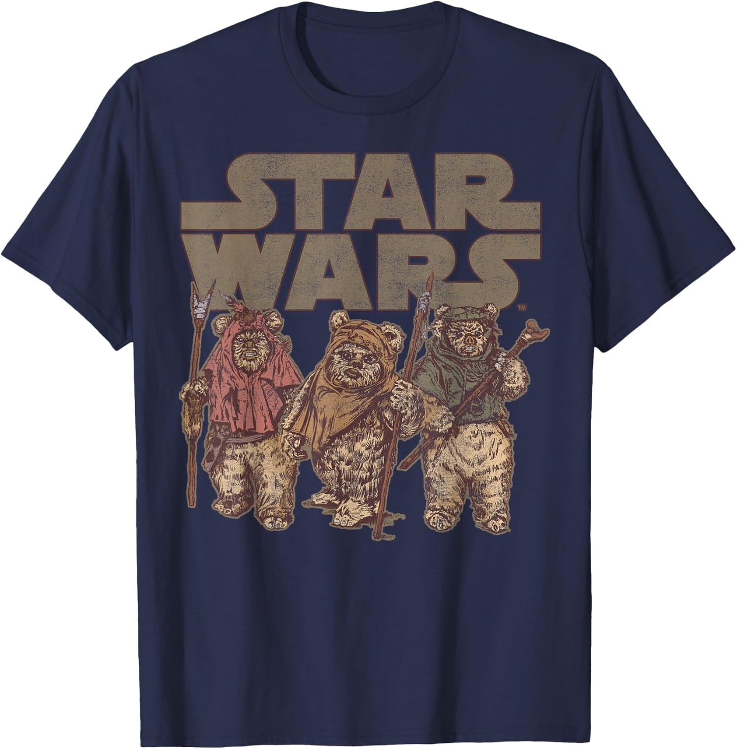 Star Wars Ewok Group Shot Logo T-Shirt - T-Shirt | Navy