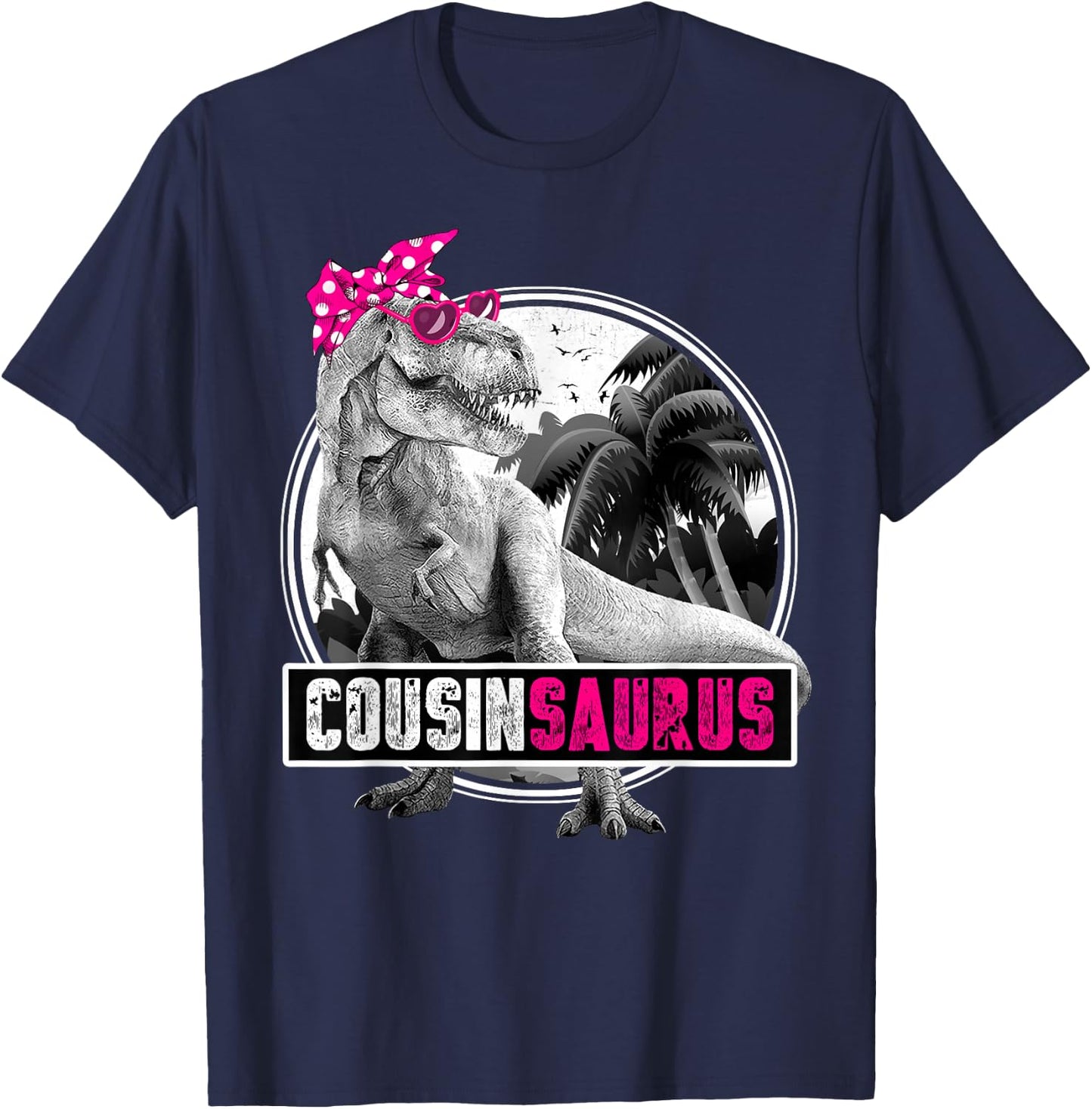 Dinosaur Family Dinosaurier - Women, Dinosaur Fans - Black - - Short Sleeve - Small - Classic Fit - Cotton 60%, Polyester 40% T-Shirt - T-Shirt | Navy